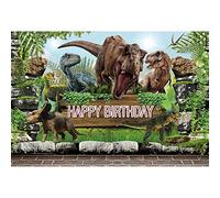 Xiaoterna 2,2x1,5m Dinosauro selvaggio sfondo Mondo dei dinosauri Ragazzo Doccia per bambini Sfondo fotografico Dinosauro Foresta primordiale albero foglie pietra sfondo Ritratti Foto Puntelli