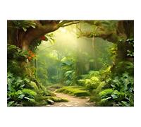 Xiaoterna 2,2x1,5m Sfondo della foresta incantata delle fate Giungla tropicale Alberi Scenario naturale Sfondo per fotografia all'aperto Decorazioni per feste di compleanno a tema bosco delle fiabe