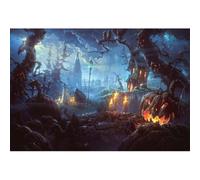 Xiaoterna 2,2x1,5m Sfondo di Halloween Terribile Castello Albero del Terrore Zucca Spettrale Foresta Fotografia Sfondo Orribile Notte Tomba Male Spettrale Decorazione Festa Ritratto Foto Puntelli