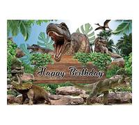 Xiaoterna 2,2x1,5m Sfondo per dinosauri selvatici Dinosauro tavola di legno sfondo di pietra Baule o dolcetto Giurassico Dinosauro Giungla Natura sfondo fotografico Bambini Ritratti Foto Puntelli