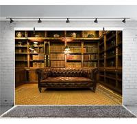 Xiaoterna 2,5x1,8m Annata Sfondo fotografico per libreria Retrò Castello stile sala studio sfondo Libreria Libri Candele Arco Finestra Luna Notte Interno Fotografia Sfondo Decorazione