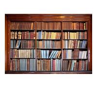 Xiaoterna 2,5x1,8m Biblioteca Retrò Libri Classici Scolastica Legno Sfondo Fotografico Vinile, Brown-12