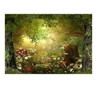 Xiaoterna 2,5x1,8m Fiaba Fungo Giardino Sfondo fotografico Sfondo per foresta incantata Fondale fotografico di primavera con fantasia boschiva Bambini ritratto foto studio oggetti di scena