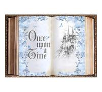 Xiaoterna 2,5x1,8m Sfondo per libro di fiabe C'era una volta il libro della storia Sfondo fotografico Rose blu in fiore Foglie Castello sfondo Decorazioni per feste di compleanno