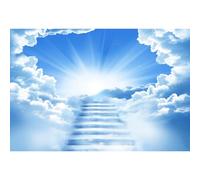Xiaoterna 3x2,5m Cielo Sfondi Scale per il paradiso paradiso Dio benedica Sfondo fotografico Scala per il paradiso paradiso santo luce blu cielo nuvole sfondo per Decorazione per feste