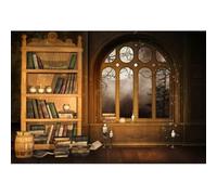 Xiaoterna 3x2,5m Scaffale Sfondo Libreria retrò Sfondo Candele Arco Finestra Luna Notte Interno Fotografia Sfondo Matrimonio Doccia per Bambini adulti ritratto foto studio oggetti di scena