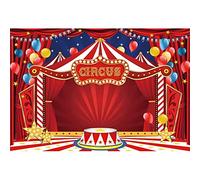 Xiaoterna 3x2m Bienvenido al Carnaval Telón de fondo Circo Rojo Carpa Estrellas Globos de colores Fotografía de fondo Circo Carnaval Rojo Telón de fondo Adultos Niños Retrato Foto Estudio Atrezzo