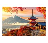 Xiaoterna 3x2m Sfondo giapponese con il Monte Fuji Paesaggio autunnale Foglie d'acero Montagna innevata Sfondo fotografico Tempio Tokyo Paesaggio urbano Asia Giappone Viaggi Festa Decorazione