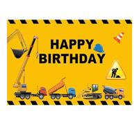 Xiaoterna 3x2m Tema del cantiere edile Sfondo per la festa di buon compleanno Cartone animato Camion Gru scavatrice sfondo fotografico Veicoli Escavatori Ragazzi Doccia per bambini Decorazione