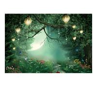 Xiaoterna 6x3m Sfondo bosco fiabesco Paese delle meraviglie da sogno Albero verde Fungo Farfalla Sfondo fotografico Primavera Bosco incantato Decorazioni per feste di compleanno per bambini