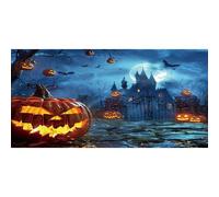 Xiaoterna 6x3m Sfondo di Halloween Zucca Lanterna Notte Partito Fotografia Sfondo Cimitero spaventoso Luna piena sfondo notturno Decorazione per feste di compleanno Bambini Ritratto foto di scena