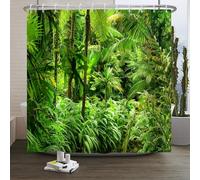 Xiaoterna Tenda da Doccia 3D Paesaggio della Giungla - Scenario Foresta Tropicale con Alberi Primavera Natura - Resistente alla Muffa 180x200cm