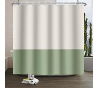 Xiaoterna Tenda da doccia a strisce semplici Tenda da doccia semplice e moderna a righe verdi e grigie Tenda da bagno geometrica astratta dalla linea moderna Tessuto resistente alla muffa 180x240cm