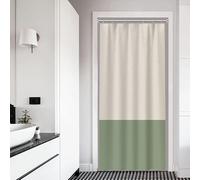 Xiaoterna Tenda da doccia a strisce semplici Tenda da doccia semplice e moderna a righe verdi e grigie Tenda da bagno geometrica astratta dalla linea moderna Tessuto resistente alla muffa 90x180cm