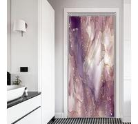 Xiaoterna Tenda da doccia in marmo Viola Tenda da bagno tessile con schizzi d'oro Misto viola bianco Schizzi d'oro Tenda da doccia colorata Tessuto impermeabile lavabile in lavatrice 90x180cm
