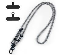 xiaowanwan Cordino per Cellulare,Cordino Telefono Tracolla,Cordino Cellulare Collo Regolabile per Chiavi appese ECC,Applicabile a Tutti i Smartphone (Nero e Bianco Motivo)