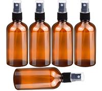 XIAOXIAO Flacone spray in vetro ambrato piccolo da 100 ml Bottiglie in vetro nebbioso vuoto Bottiglie spray atomizzatore per oli essenziali, campione di olio profumato, aromaterapia, 5 pezzi