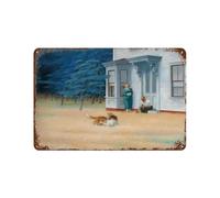 xiaoxiaoshen Edward Hopper Cape Cod Evening Mid Century Modern Decor Wall Decor Art Metal Tin Poster Modern Home Decor Art Home Bar Shop Decoration Vintage Sign 20 x 30 cm