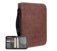 XIAOXIAOYU Borsa biblica, custodia per copertina biblica, vintage, custodia protettiva per borsa da trasporto in pelle PU, custodia per il trasporto portatile, borsa per la chiesa con manico per