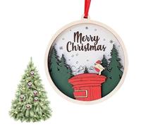 XIAOXIAOYU Cartello Natalizio con Albero di Natale, con Scritta Frohe Weihnachten, Stabile Cassetta delle Lettere Rossa con Decorazioni Natalizie, di Natale Creativa per Feste