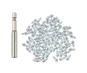 XIAOXIAOYU Chiodini per pneumatici da neve, Chiodini da neve per pneumatici, Prigionieri della ruota Chiodi per pneumatici, 100 chiodini per pneumatici, chiodi da neve, chiodini antighiaccio in