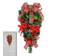 XIAOXIAOYU Corona per porta d'ingresso, ghirlande di Natale artificiali | Corona per porta d'inverno con a farfalla | decorazione per Forniture per la decorazione della casa