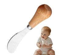 XIAOXIAOYU Cucchiai per | Cucchiai in acciaio inossidabile con manico in legno | Sicurezza di qualità alimentare anti-soffocamento Autonomia Posate per bambini per casa e viaggi