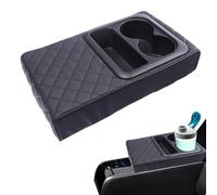 XIAOXIAOYU Cuscino del bracciolo a console centrale automatica, copertura a console centrale con portabicchieri, Cuscino rialzato per bracciolo, Cuscino con portabicchieri, copertura in pelle