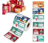 XIAOXIAOYU Etichette Natalizie,500 Pezzi Autoadesivi Cartone Rimovibili,Adesivi Carta Regalo Nomi Decorazioni Natalizie - Per Pacchetto Scatola Lavoretti Busta Bambini Adulti Amici Famiglia
