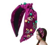 XIAOXIAOYU Fasce per capelli Mardi Gras da donna, Fascia per capelli Mardi Gras,Fascia per capelli larga e spessa della sfilata di carnevale con nodo - Fascia per capelli spessa di diversi colori da