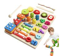 XIAOXIAOYU Giochi di Forme Abbinabili, Puzzle Sensoriale in Legno per Ordinare Forme, Giocattolo Sensoriale Educativo Precoce per Bambini in Età Prescolare