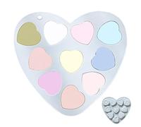 XIAOXIAOYU Love - Stampo in silicone a forma di cuore per la cottura, stampo a forma di cuore, 10 griglie, stampo per torta in silicone a forma di cuore, antiaderente, decorazione da tavolo