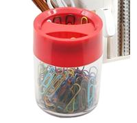 XIAOXIAOYU Porta graffette | Dispenser magnetico per graffette - 100 morsetti inclusi custodia per cancelleria per lavoro, studio, album di ritagli, file planner notebook