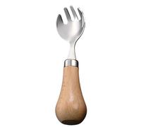 XIAOXIAOYU Primo cucchiaio per | Cucchiai in acciaio inossidabile con manico in legno - Sicurezza di qualità alimentare anti-soffocamento Autonomia Posate per bambini per casa e viaggi