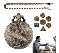XIAOXIAOYU Set di dadi per gioco di ruolo con cassa dell'orologio da tasca, cassa dell'orologio da tasca con set di dadi poliedrici | set di dadi da gioco con cassa dell'orologio da tasca - accessori
