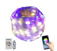 XIAOXIAOYU Stringa di luci LED colorate, con telecomando, 100 LED, 10 m, impermeabile IP65, flessibile, decorazione per raduni, feste, festival