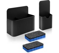 xiaoxiaozhijia 2 pezzi Portapenne Magnetici,Portapenne Magnetico con Cotone Marino,Portapenne Magnetico per Frigorifero,Lavagna Magnetica,Ufficio,Scuola e Casa (Nero)
