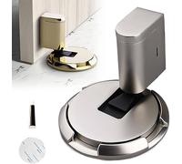 xiaoxiaozhijia Fermaporta Da Pavimento, Magnetici Fermaporta a Cuneo, Ferma Porta Da Pavimento Meccanici Regolabili Senza Foratura, Fermaporte Magnetico Con Adesivo (01#) (Argento)