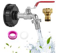 xiaoxiaozhijia Rubinetto per Cisterna IBC,1/2" Rubinetto per Serbatoio da 1000 Litri,Adattatore Serbatoio IBC in Otton