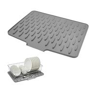 xiaoxiaozhijia Tappetino per scolare i piatti,Silicone Mat for Kitchen Counter,Silicone Dish Mat,Adatto per lavelli da cucina e piani di lavoro da cucina (Grigio)