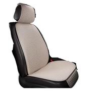 XIAOYANS Universali Coprisedili Auto Coprisedile Per Auto Cotone Lino Antisudore Set Completo Cani Traspirante Accessori Interni 4 Stagioni(Beige Front 1Set)