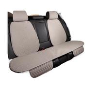 XIAOYANS Universali Coprisedili Auto Coprisedile Per Auto Cotone Lino Antisudore Set Completo Cani Traspirante Accessori Interni 4 Stagioni(Beige Rear 1 Set)