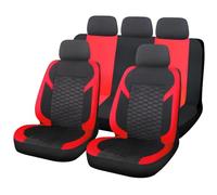 XIAOYANS Universali Coprisedili Auto Coprisedili Universali Per Auto Tessuto Rete Poliestere Ricamo Nido Ape Per SUV Furgoni Camion Accessori Interni(Red)