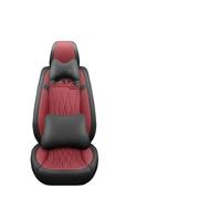 XIAOYANS Universali Coprisedili Auto Per MG ZS EV GT EHS RX5 MG4 Per MULAN MG5 Per MARVEL R MG6 Coprisedile Auto Supporto Lombare 3D Pelle PU(I Wine Red 5 Seat)