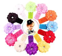 Xiaoyu 12PCS fasce multicolori del fiore del peony della neonata dolce, perfetto per i neonati/bambini