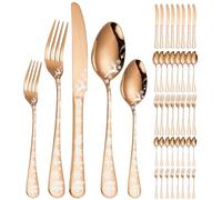 XIAOYU 40 pezzi Set di posate in stile natalizio per 8, set di posate in acciaio inossidabile, fiocchi di neve Disegno del modello dell'alce di Babbo Natale, utensili da tavola per la cucina