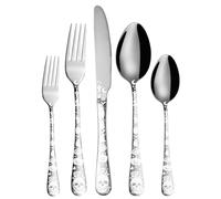 XIAOYU 5 pezzi set di posate Halloween teschio, set di posate in acciaio inox, set di posate cothic skeleton include forchetta coltello cucchiaio, perfetto per Halloween Pasqua e Natale, argento