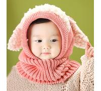 Xiaoyu bambino ragazze ragazzi ragazzi inverno cappello sciarpa di lana sciarpa cappuccio orecchio cappuccio sciarpe cappuccio teschio capsule, rosa rosa