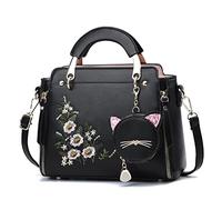 Xiaoyu Borse e borse alla moda per le donne borse a tracolla da donna con manico superiore borse a tracolla piccole borse a tracolla, Fiore nero.