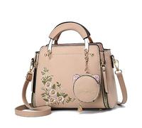 Xiaoyu Borse e borse alla moda per le donne borse a tracolla da donna con manico superiore borse a tracolla piccole borse a tracolla, Fiore cachi